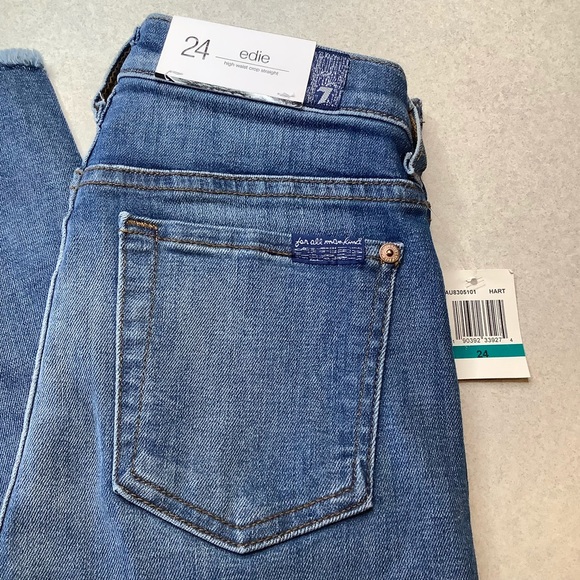 7 For All Mankind Jeans 24 Edie In Artwalk NWT! - Picture 2 of 6